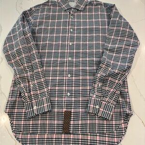 Billy Reid Pink and Black Checkered Shirt